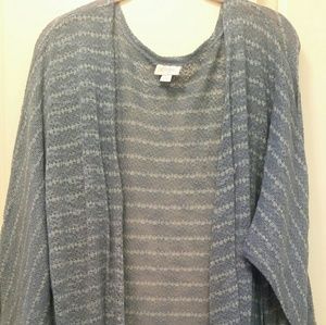 LuLaRoe Lindsay 3/4 sleeve sweater - sz L / blue